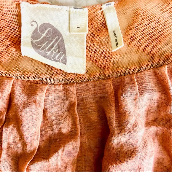 ANTHROPOLOGIE LILKA Coral/Pink Fringe Boho Swing Cami Tank Top - Picture 9 of 11